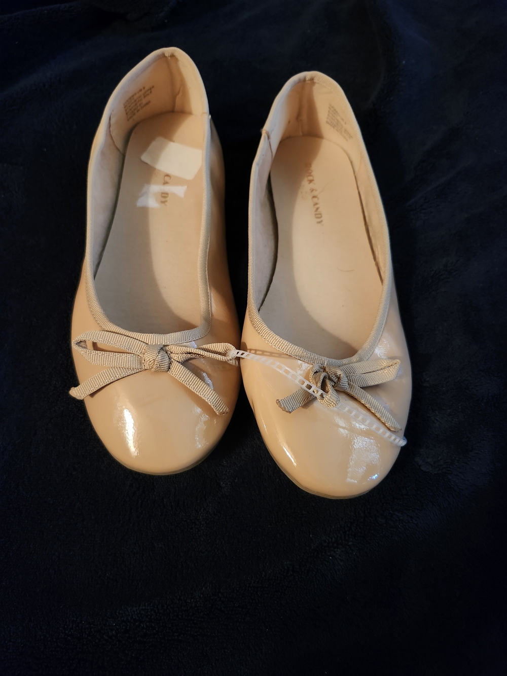 Patent Leather Bow Ballet Flats - Nude